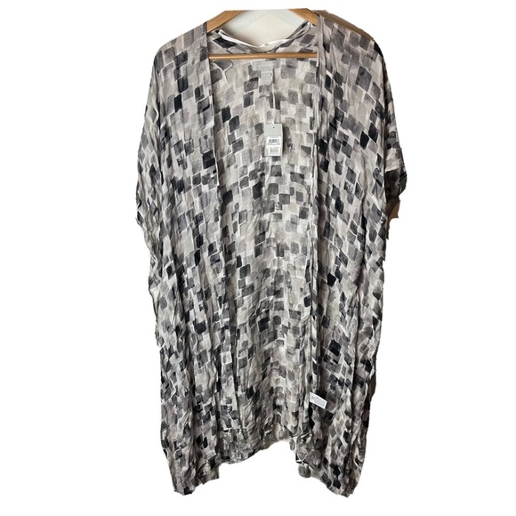NORDSTROM Sunglow Dot Print Cover-Up Kimono One Size Gray New NWT Mosaic Print - Picture 1 of 5